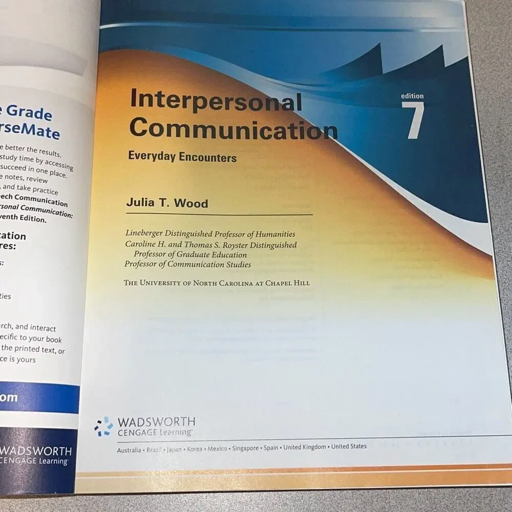 Julia T Wood Interpersonal‎ Communication Everyday Encounters 7th Ed Paperback